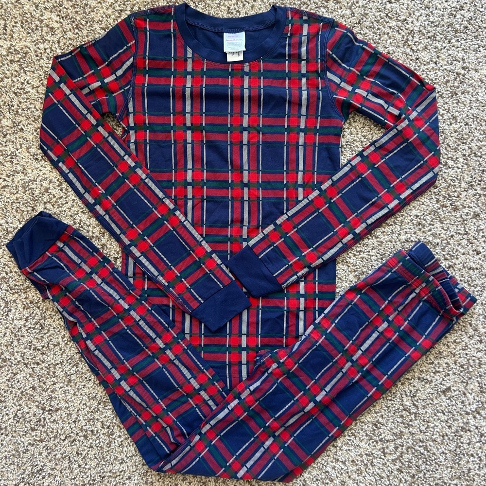 Organic Cotton Hanna Andersson Plaid Kids Pajamas - Red and Blue